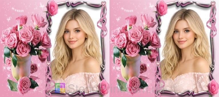 Кружка с фото для любимой с розовыми розами нежный романтический подарок заказать