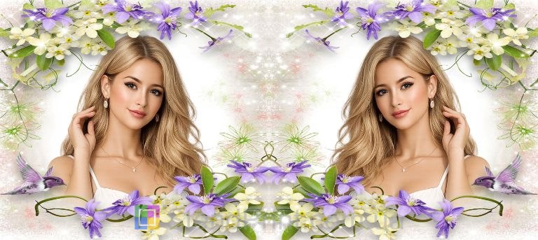 Кружка з фото для дівчини з квітами та колібрі ніжний подарунок замовити