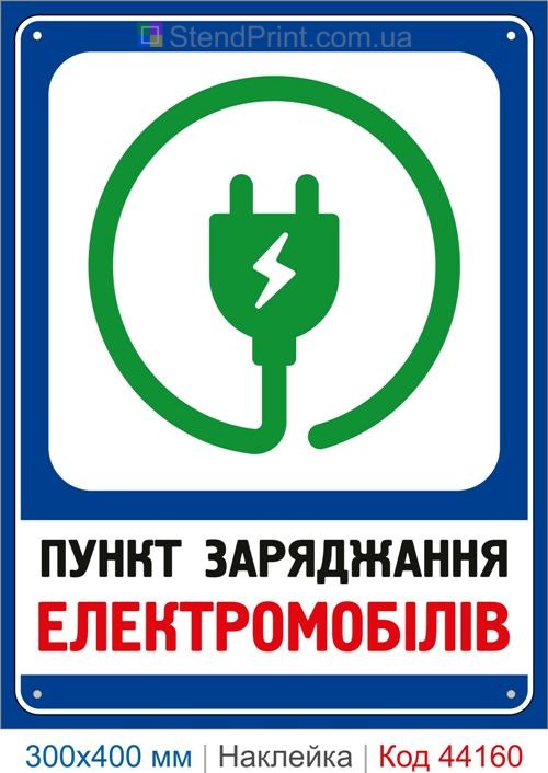 Наклейка пункт зарядки электромобилей | Самоклеящаяся наклейка EV