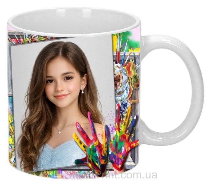 Кружка с фото для девочки художницы творческий подарок заказать