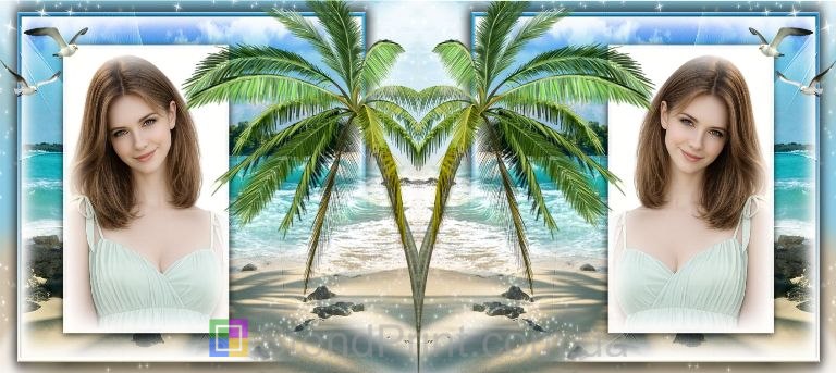 Кружка з фото лазурове узбережжя, пальма — замовити