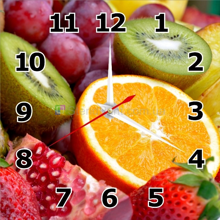 Годинник настінний з фруктами
