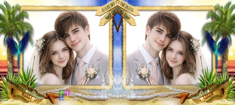 Чашка з фото море, пальми, папуга, човен — замовити