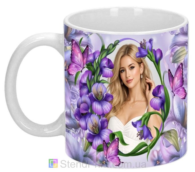 Кружка с фото для девушки нежный подарок кружка с цветами заказать