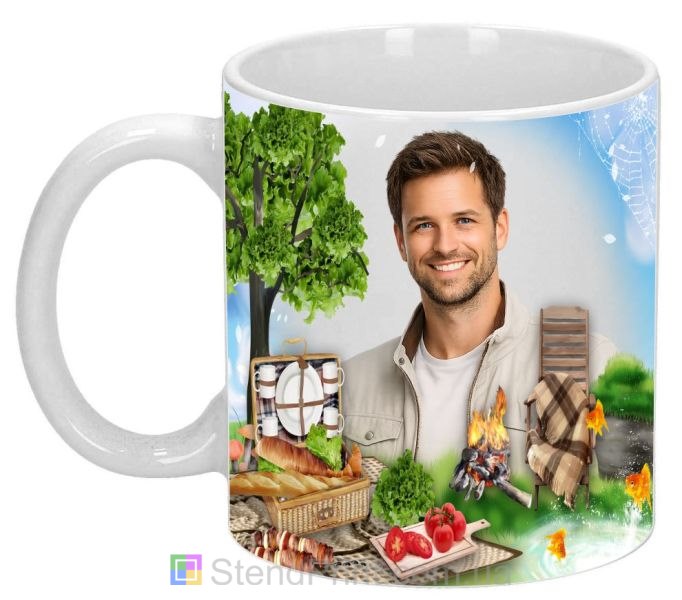 Кружка с фото пикник природа шашлыки заказать