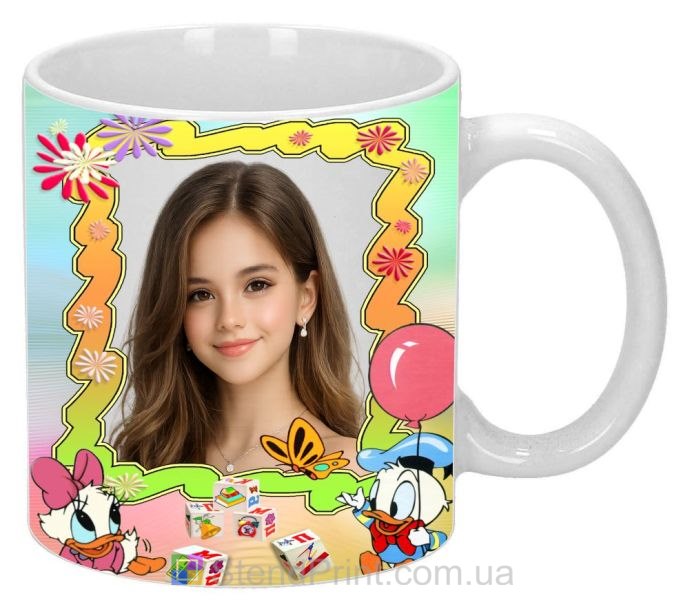 Дитяча кружка з фото для дівчинки з мультяшними героями замовити