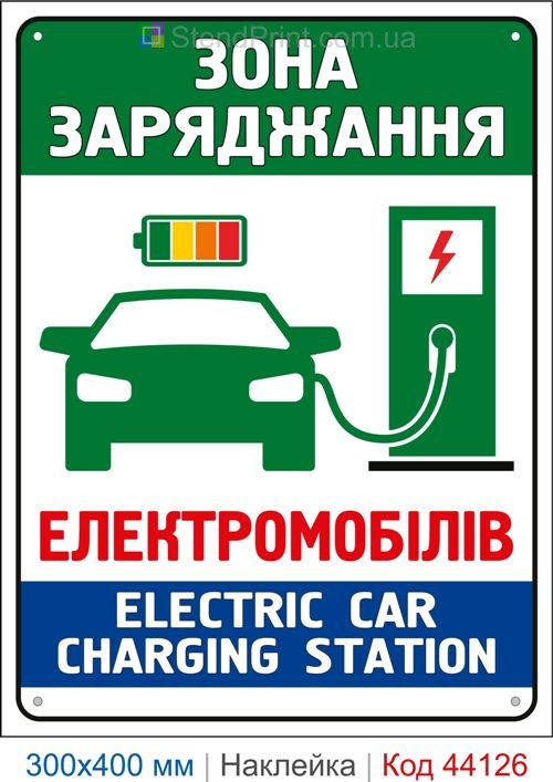 Наклейка зона зарядки электромобилей | Самоклеящаяся наклейка Electric Car Charging Station