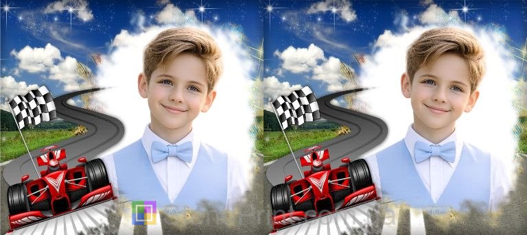 Дитяча кружка з фото перегони та гоночна траса