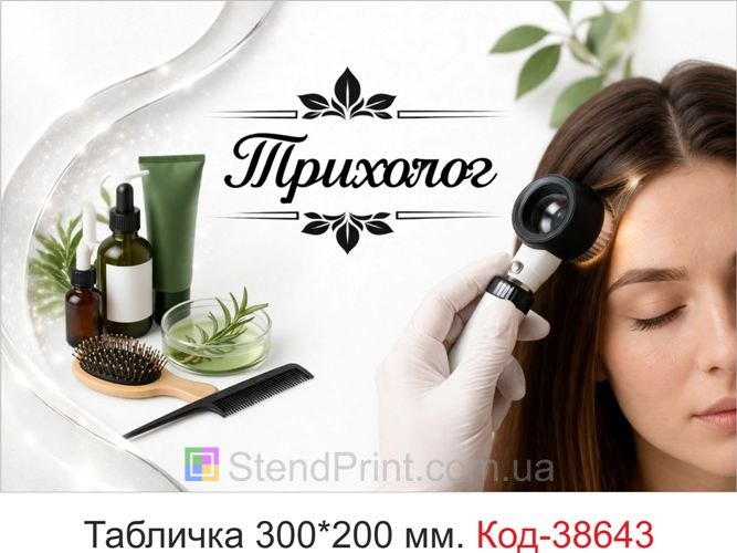 Вывеска Трихолог на дверь кабинета специалиста купить