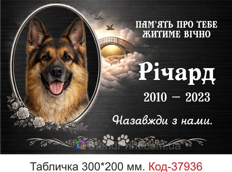 Табличка для собаки на могилу купить с фото мост радуга память