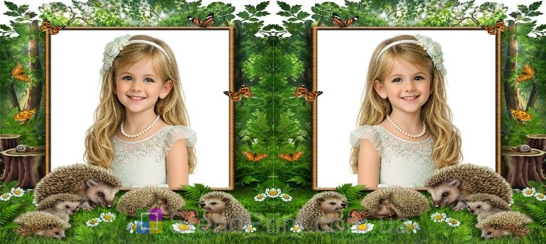 Кружка с фото ёжики цветочная поляна природа заказать