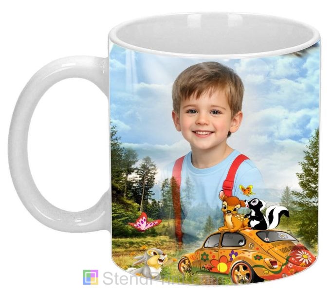 Дитяча кружка з фото лісова галявина та герої