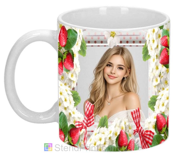 Горнятко з фото полуниця квіти ягоди весна замовити