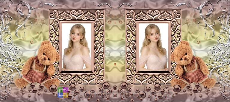 Чашка с фото для любимой с мишкой и нежным коллажем романтический подарок заказать