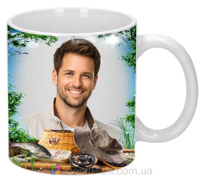 Чашка с фото на подарок мужчине для любителей рыбалки