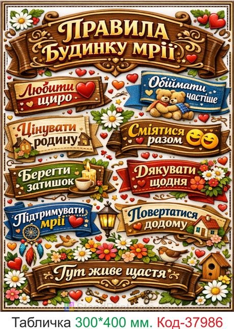 Постер правила будинку мрії купити декор для дому