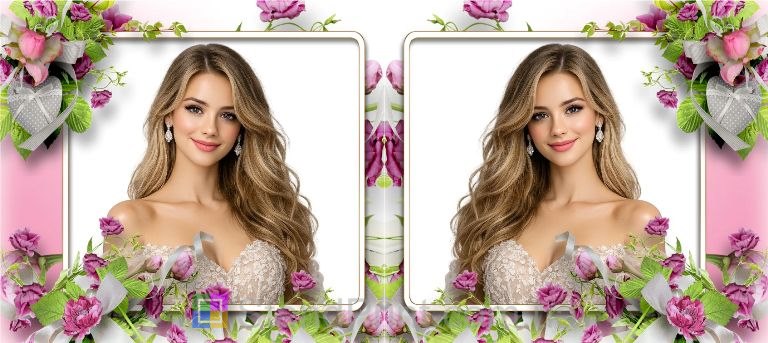 Кружка з фото з рожевими квітами для коханої ніжний романтичний подарунок