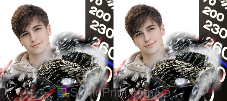 Кружка с фото на подарок мужчине со спортивной машиной на скорости