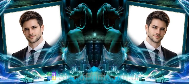 Чашка с фото на подарок мужчине в стиле ночных авто гонок