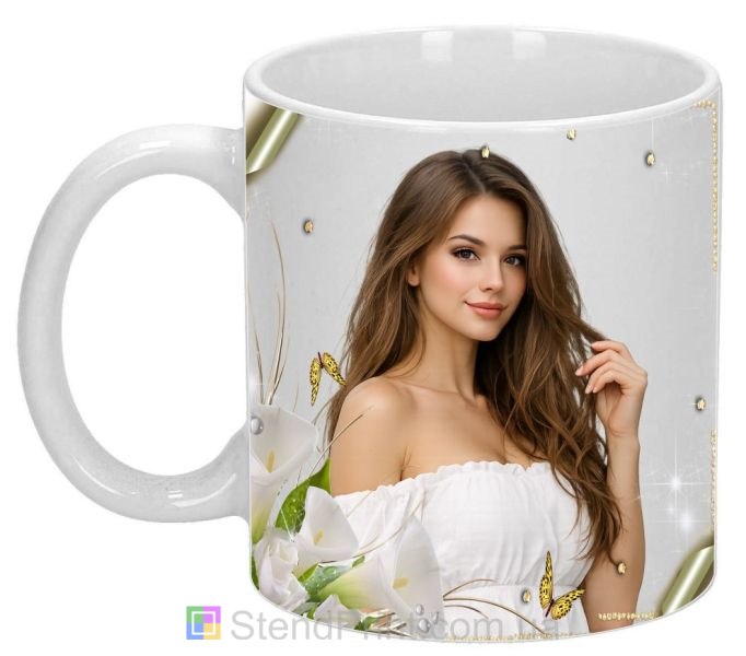 Чашка с фото каллы и лилии со своим фото заказать