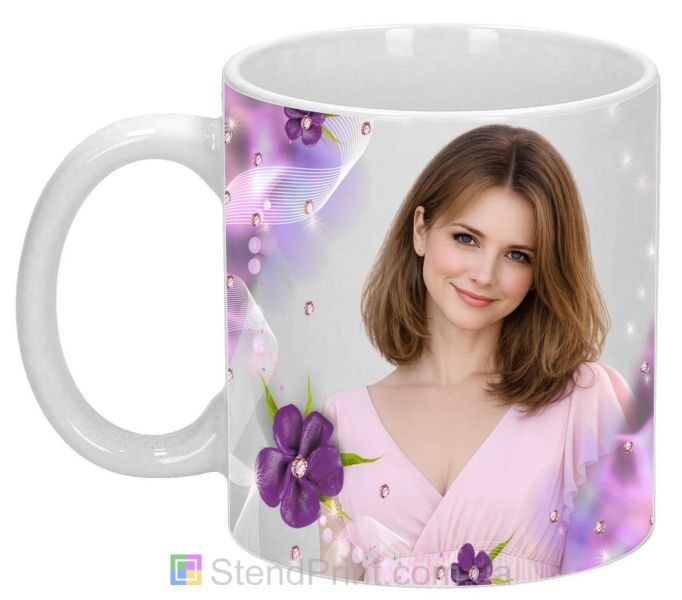 Кружка з фото квіти та тканина зі своїм фото фотодрук замовити