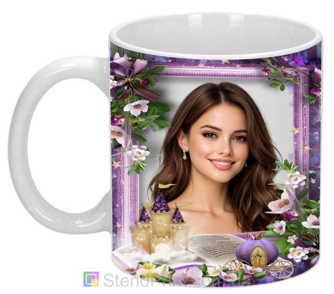 Чашка з фото для дівчини з квітами красивий подарунок замовити