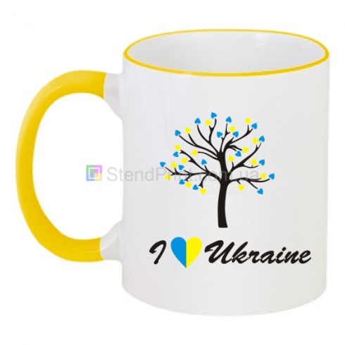 Чашка двухцветная I LOVE UKRAINE