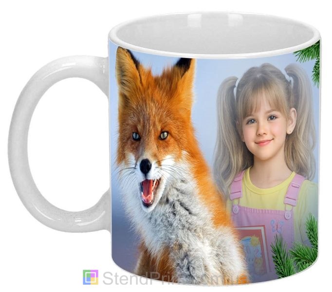 Чашка с фото лисёнок милый дизайн заказать