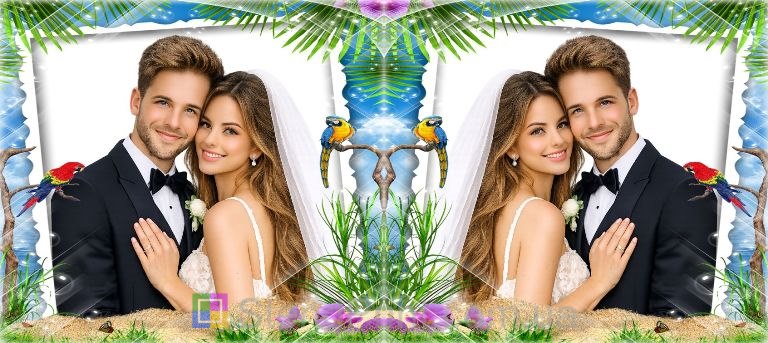 Кружка з фото морський стиль, папуги, екзотика — замовити