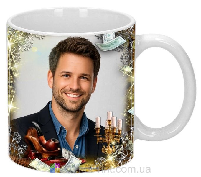 Кружка с фото на подарок мужчине про деньги и роскошь