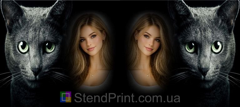 Кружка з фото чорний кіт чорний фон замовити