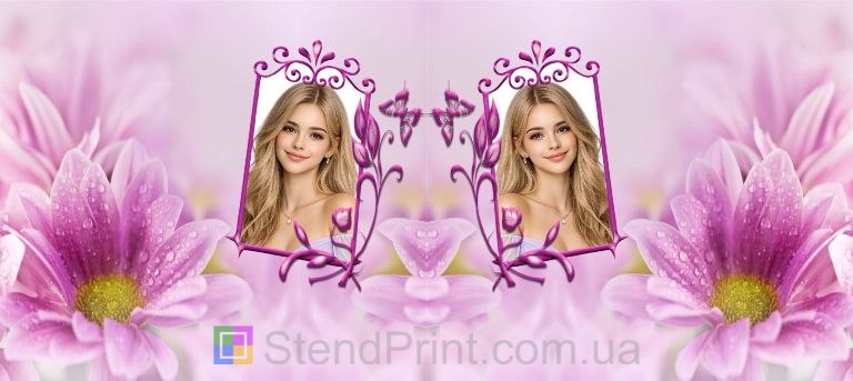 Чашка с фото для девушки с розовым цветком заказать подарок