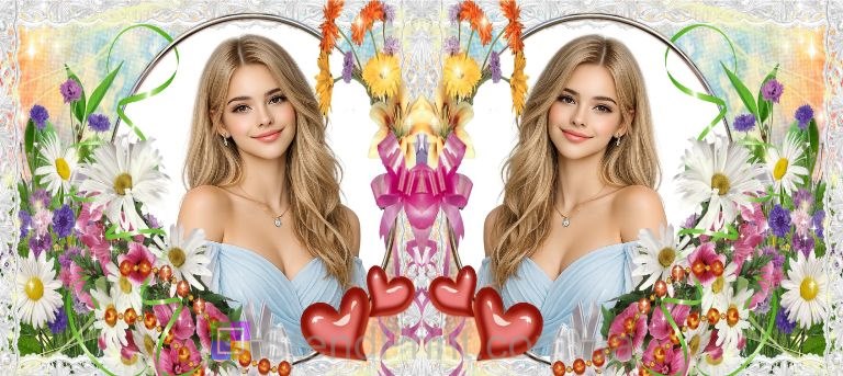 Горнятко з фото для коханої з квітами подарунок дівчині де замовити онлайн