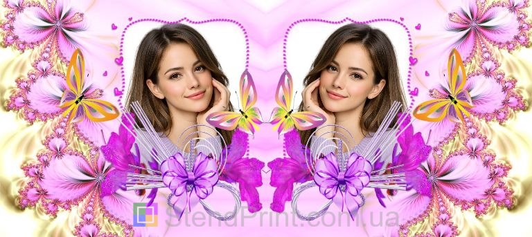 Кружка з фото для дівчини — романтичний рожевий подарунок із метеликами, замовити