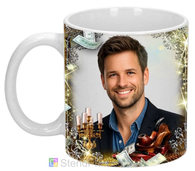Кружка с фото на подарок мужчине про деньги и роскошь