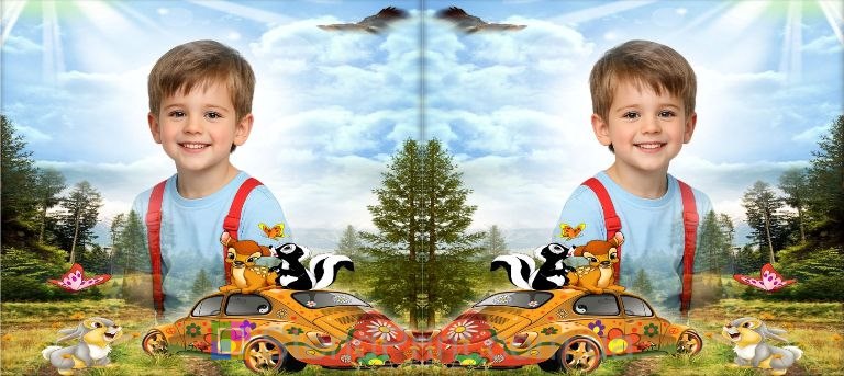 Дитяча кружка з фото лісова галявина та герої