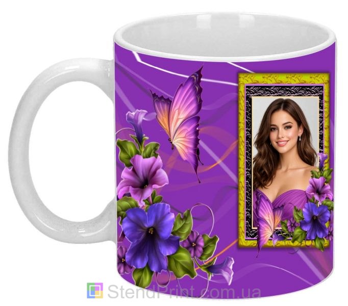 Чашка з фото для дівчини ніжний подарунок друк фото на кружці замовити