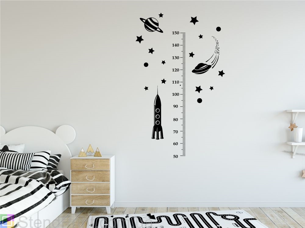 Наклейка вінілова (Зростомір - космос) Код-22662