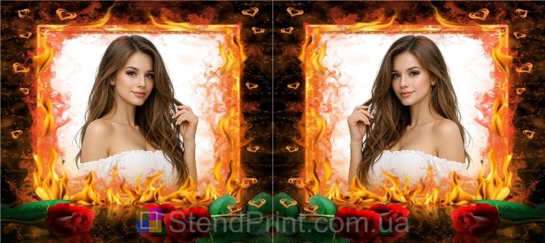 Чашка з фото з вогняним дизайном романтичний подарунок коханій замовити