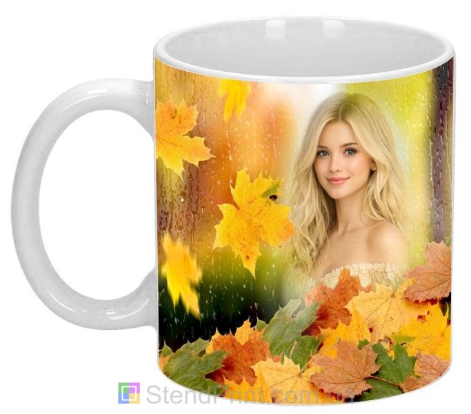 Чашка з фото кленове листя осінь замовити