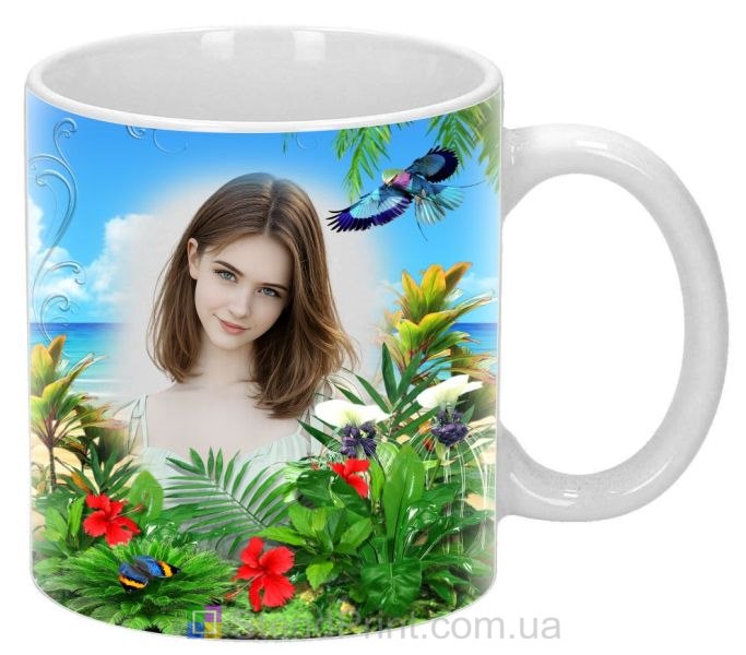 Чашка с фото морской фотоэффект экзотика песочный берег заказать