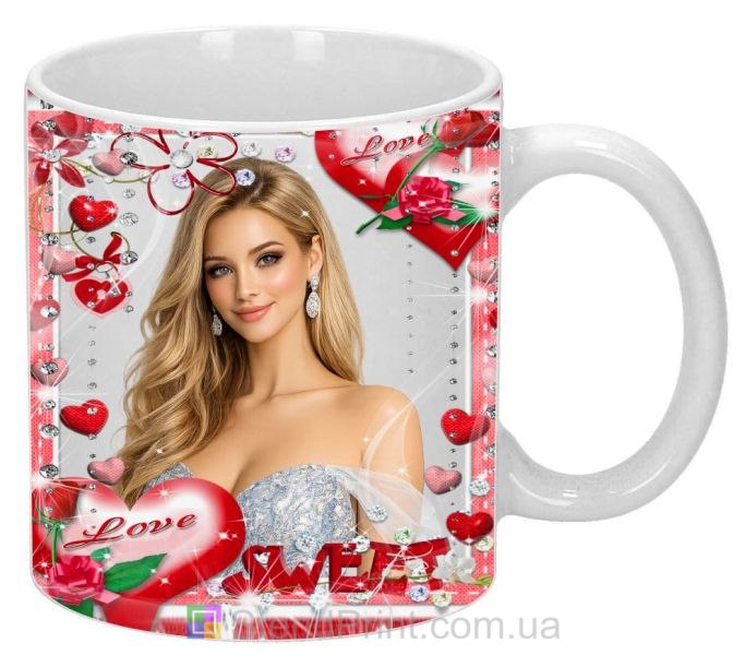 Горнятко Love з фото романтичний подарунок з серцями замовити онлайн