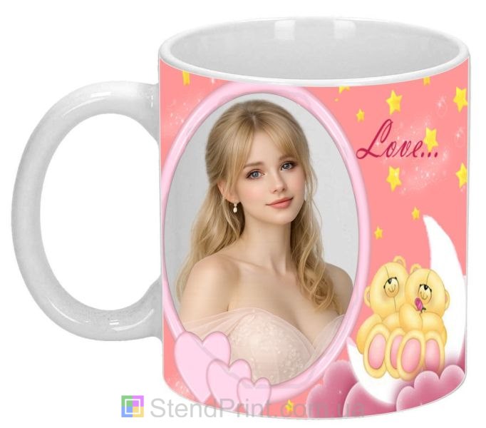Чашка з фото для коханої з ведмедиками Love ніжний подарунок дівчині купити