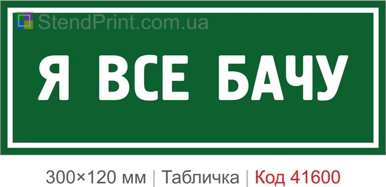 Табличка "Я все бачу" для кабінету та офісу