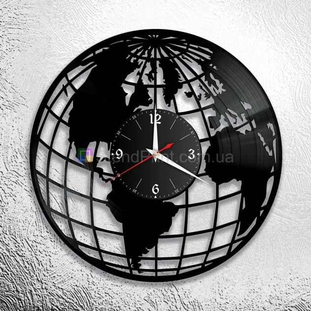 Часы 3д на стену Земной шар