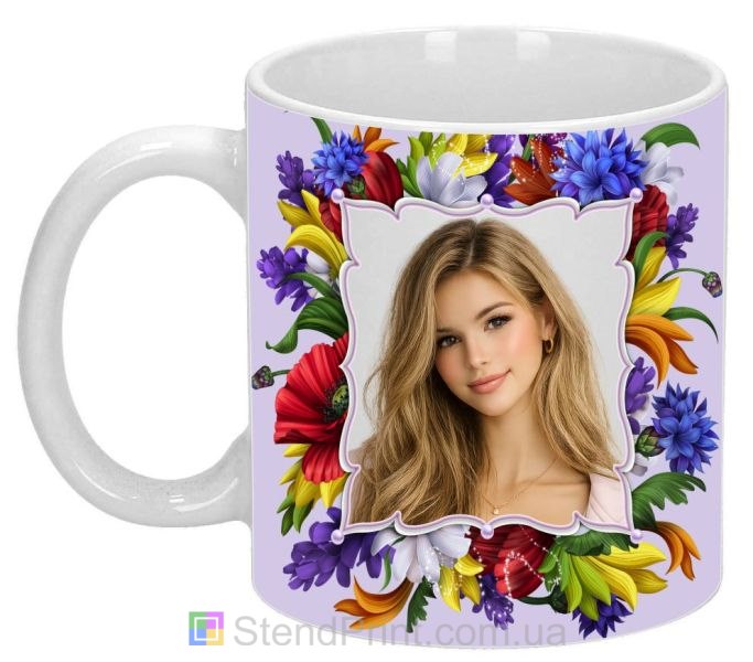 Кружка з фото для дівчини — яскравий квітковий подарунок, замовити онлайн