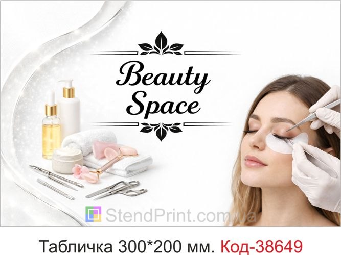 Вывеска Beauty Space для студии красоты на дверь купить