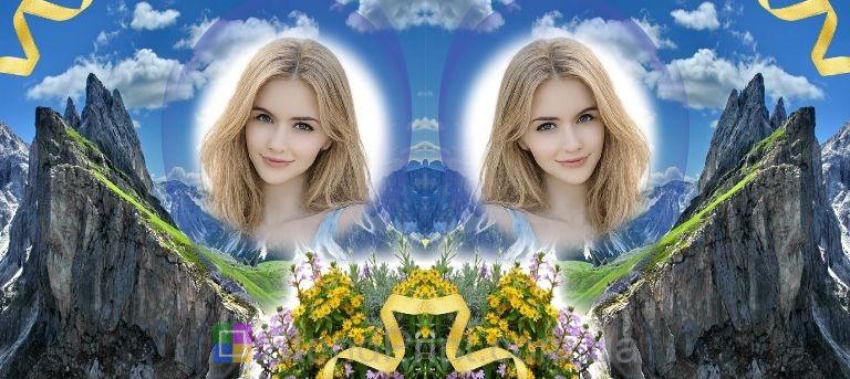 Кружка з фото вершин гір, гірський пейзаж — замовити