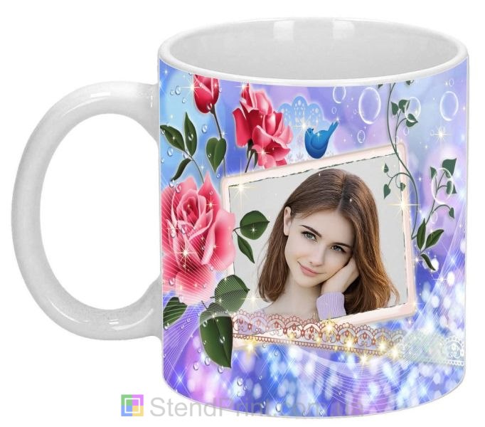 Кружка з фото для дівчини з трояндами романтичний подарунок замовити