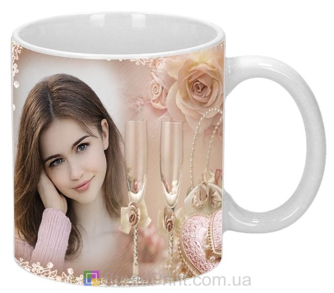Кружка с фото в романтическом стиле — подарок любимой